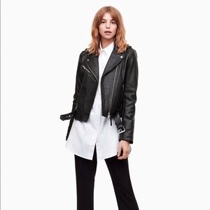 Mackage x Aritzia Pebbled Leather Rumer Jacket in cognac